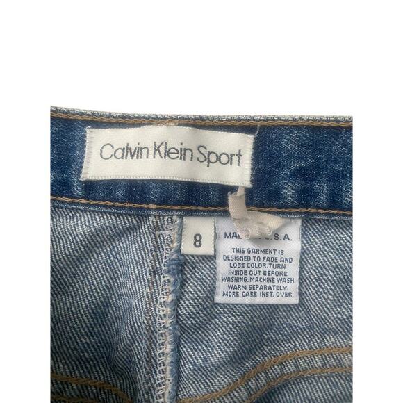 Vintage Calvin Klein Sport Mid Length Denim‎ Straight Pencil Skirt Size 8 - Picture 3 of 4